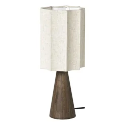 Xenos Tafellamp conisch geschulpt - beige - ø17x42 cm- Tafellampen