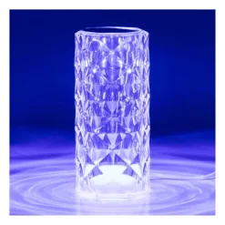 Xenos Tafellamp diamant - multikleur - 7x7x15.8 cm- Kerstcadeaus|Tafellampen