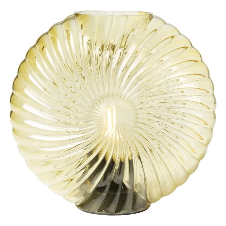 Xenos Tafellamp schelp - geel - 17x18x7.5 cm- Kerstcadeaus|Tafellampen