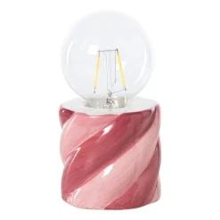 Xenos Tafellamp spekje - rood/roze - ø8.5x17 cm- Kerstverlichting|Tafellampen