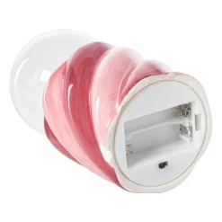 Xenos Tafellamp spekje - rood/roze - ø8.5x17 cm- Kerstverlichting|Tafellampen