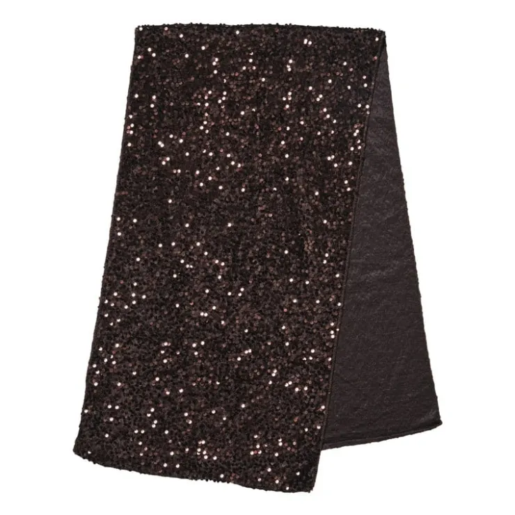 Xenos Tafelloper pailletten - koperkleur - 40x150 cm- Kersttafelkleden