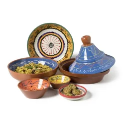 Xenos Tajine Fiesta - blauw - 27 cm- Ovenschalen