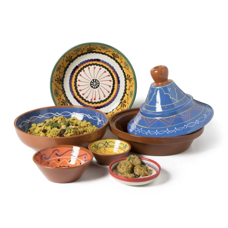 Xenos Tajine Fiesta - blauw - 27 cm- Ovenschalen