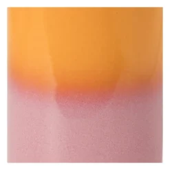 Xenos Tandenborstel beker duo - oranje/roze - ø6.5x11.5 cm- Tandenborstelbekers|Badkamer Accessoires