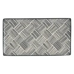 Xenos Tapas bord Sevilla - zwarte streepjes - 28x15.5 cm- Sushi Servies|Tapasservies