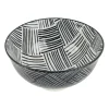 Xenos Tapas rijstschaaltje Sevilla - zwarte streepjes - ø11.5x5.8 cm- Sushi Servies|Tapasservies