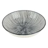 Xenos Tapas schaaltje Sevilla - zwarte lijnen - ø14x3.5 cm- Sushi Servies|Tapasservies