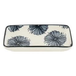 Xenos Tapas schaaltje Sevilla rechthoekig - bloemen - 12.5x6x5 cm- Sushi Servies|Tapasservies
