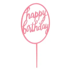 Tasty Me cake topper - Happy Birthday rond - roze- Cake Toppers