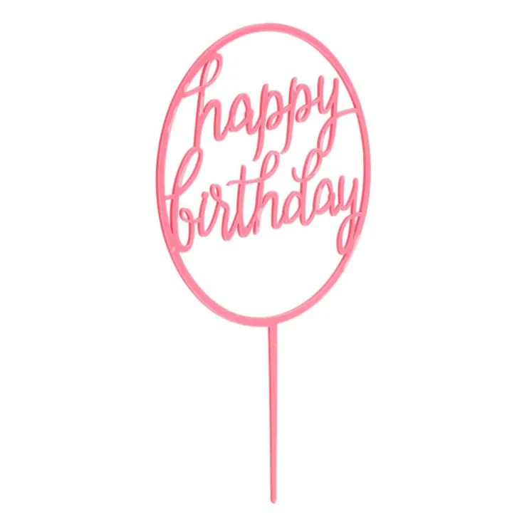 Tasty Me cake topper - Happy Birthday rond - roze- Cake Toppers