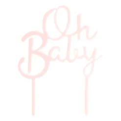 Tasty Me cake topper - Oh Baby - roze- Cake Toppers|Babyshower