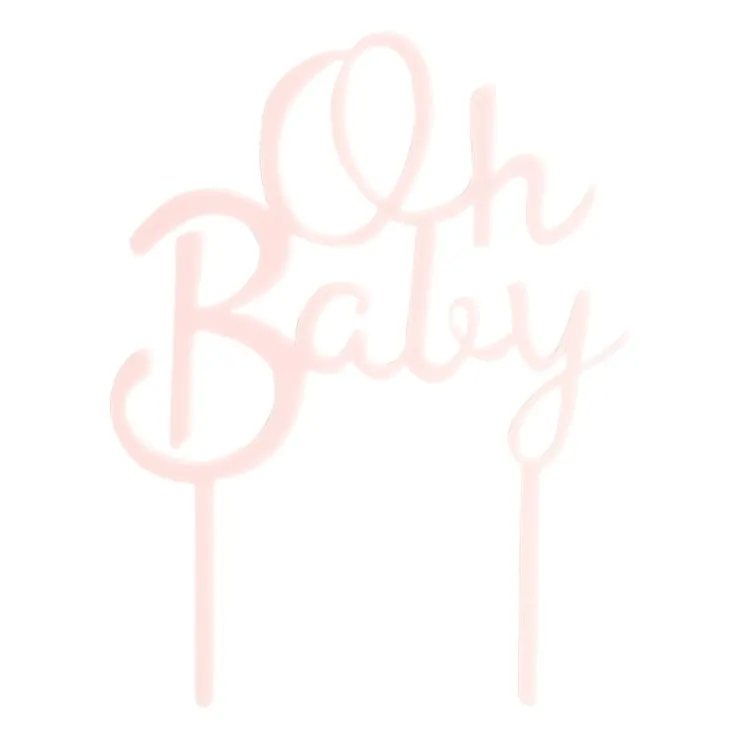 Tasty Me cake topper - Oh Baby - roze- Cake Toppers|Babyshower
