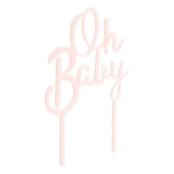 Tasty Me cake topper - Oh Baby - roze- Cake Toppers|Babyshower
