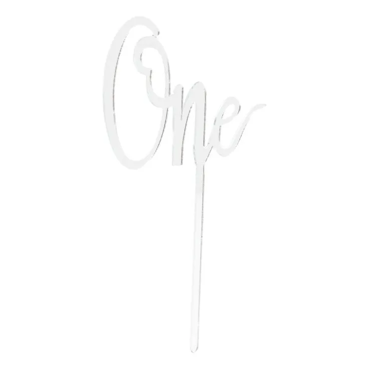 Tasty Me cake topper - One - zilver- Cake Toppers