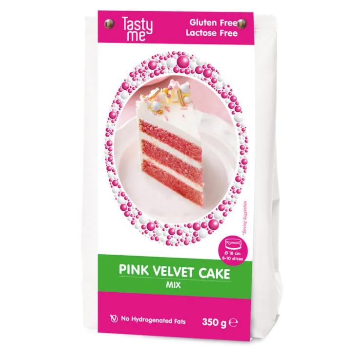 Tasty Me pink velvet cake - roze - 350 g- Babyshower|Bakmixen