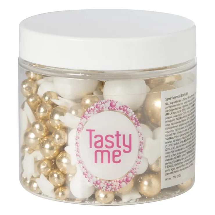 Xenos Tasty Me sprinkles - starlight mix - 60 gram- Taartdecoratie|Kerst Bakken