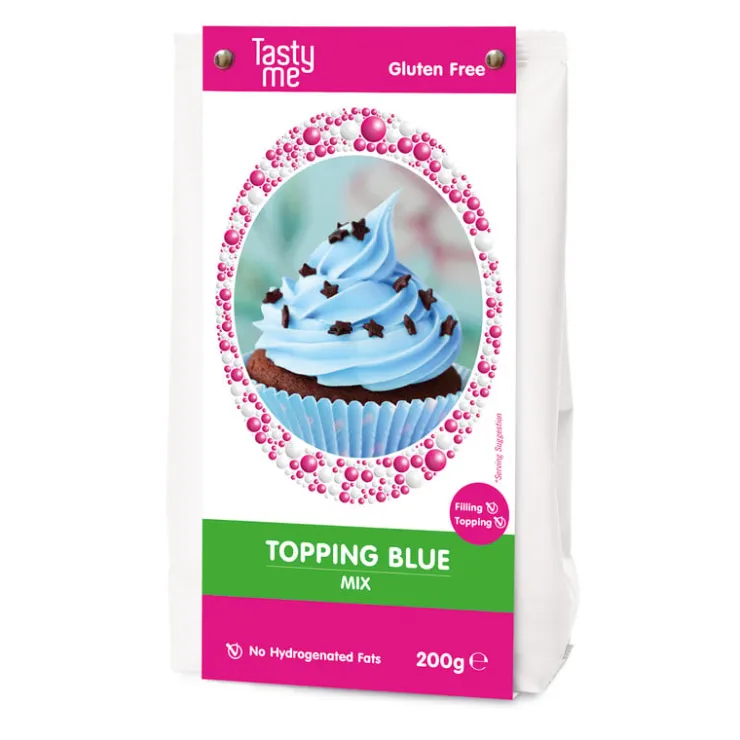 Tasty Me topping cream - blauw - 200 gram- Taartdecoratie