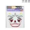 Xenos Tattoo gezicht - diverse varianten - 14x18x0.1 cm- Verkleedaccessoires