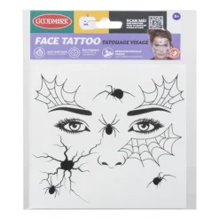 Xenos Tattoo gezicht - diverse varianten - 14x18x0.1 cm- Verkleedaccessoires