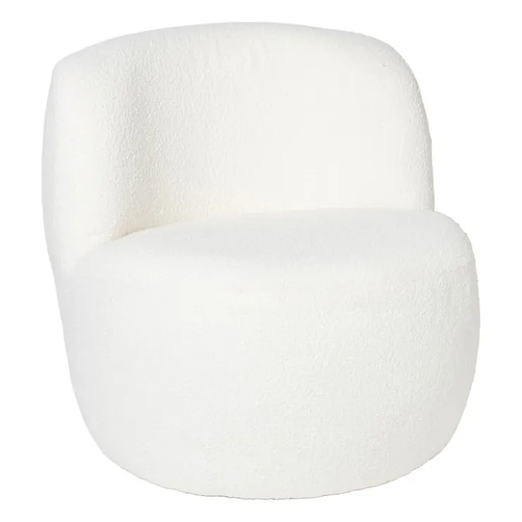 Xenos Teddy fauteuil - wit - ø73.5x71.5 cm- Fauteuils