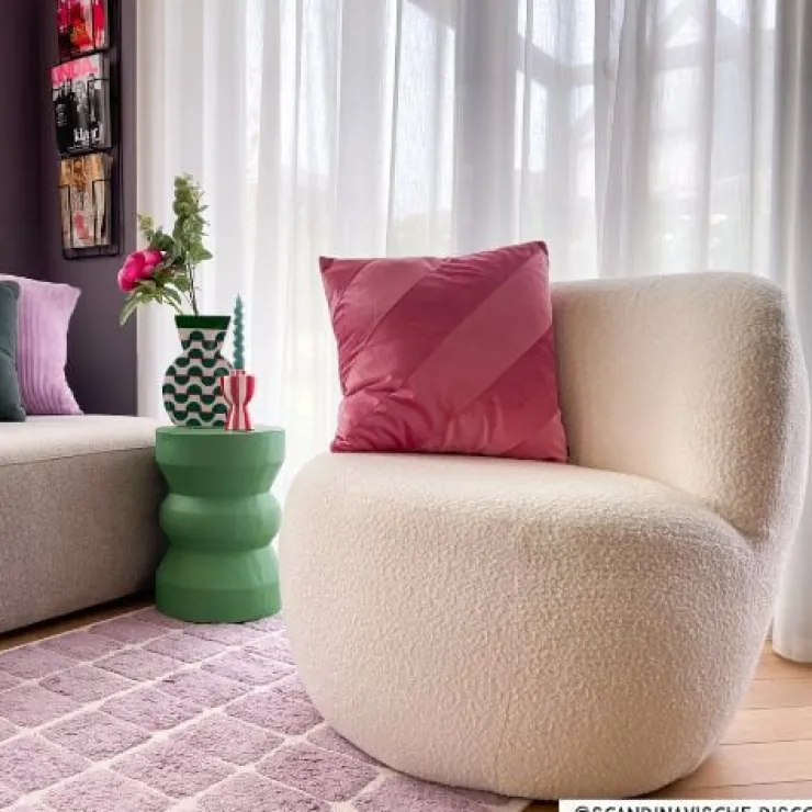 Xenos Teddy fauteuil - wit - ø73.5x71.5 cm- Fauteuils