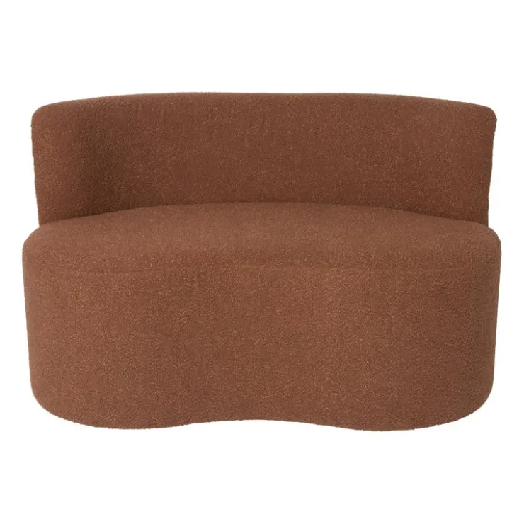 Xenos Teddy loveseat fauteuil - bruin - 71x120x71 cm- Bankjes