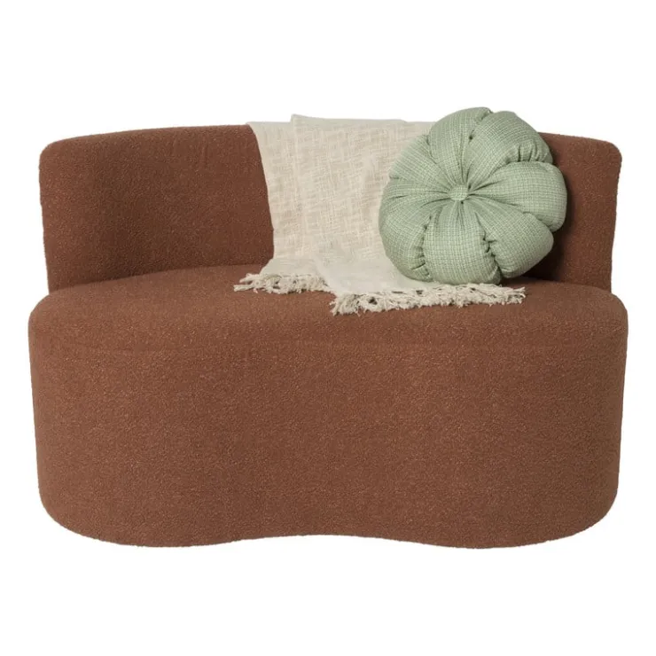 Xenos Teddy loveseat fauteuil - bruin - 71x120x71 cm- Bankjes
