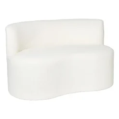 Xenos Teddy loveseat fauteuil - wit - 71x120x71 cm- Bankjes