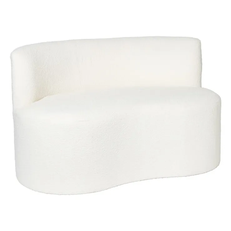 Xenos Teddy loveseat fauteuil - wit - 71x120x71 cm- Bankjes