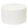 Xenos Teddy poef rond - wit - ø55x32 cm- Poefjes