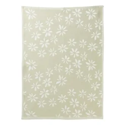 Xenos Theedoek bloemen - groen/wit - 50x70 cm- Thee- En Keukendoeken