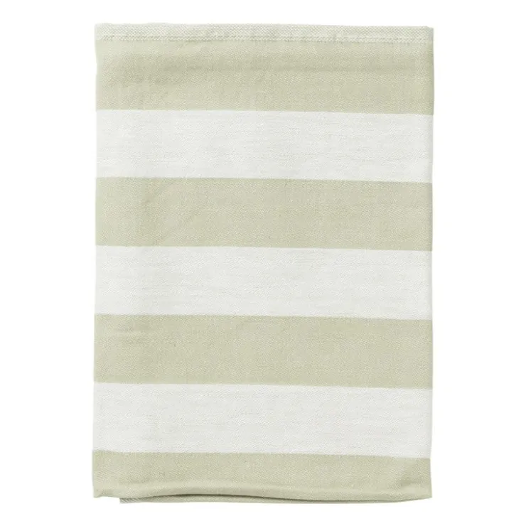 Xenos Theedoek strepen - groen/wit - 50x70 cm- Thee- En Keukendoeken