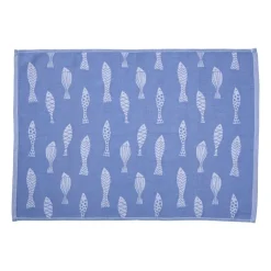 Xenos Theedoek vissen - blauw/wit - 50x70 cm- Thee- En Keukendoeken