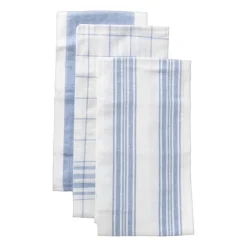 Xenos Theedoeken set van 3 - blauw /wit - 45x65 cm- Thee- En Keukendoeken