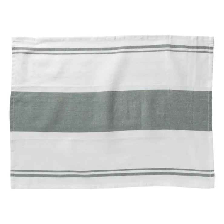 Xenos Theedoeken set van 3 - groen/wit - 45x65 cm- Thee- En Keukendoeken