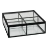 Xenos Theedoos - 15x15x5.5 - zwart- Sieraden Opbergen|Theedozen