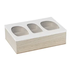 Xenos Theedoos organisch - 6 vakken - 26x16x7 cm- Theedozen