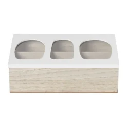 Xenos Theedoos organisch - 6 vakken - 26x16x7 cm- Theedozen