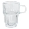 Xenos Theeglas ribbel met oor hoog - 315 ml- Theeglazen|Theeglazen