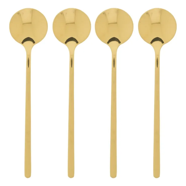 Xenos Theelepel goud - set van 4 - 13 cm- Thee Accessoires|Lepels