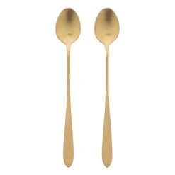 Xenos Theelepels lang - goudkleurig - set van 2- Lepels