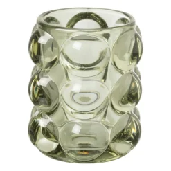 Xenos Theelichthouder bubbels - groen - ø8.5x9 cm- Waxinelichthouders