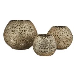 Xenos Theelichthouder rond - ø12.5 cm- Kerstcadeaus|Waxinelichthouders