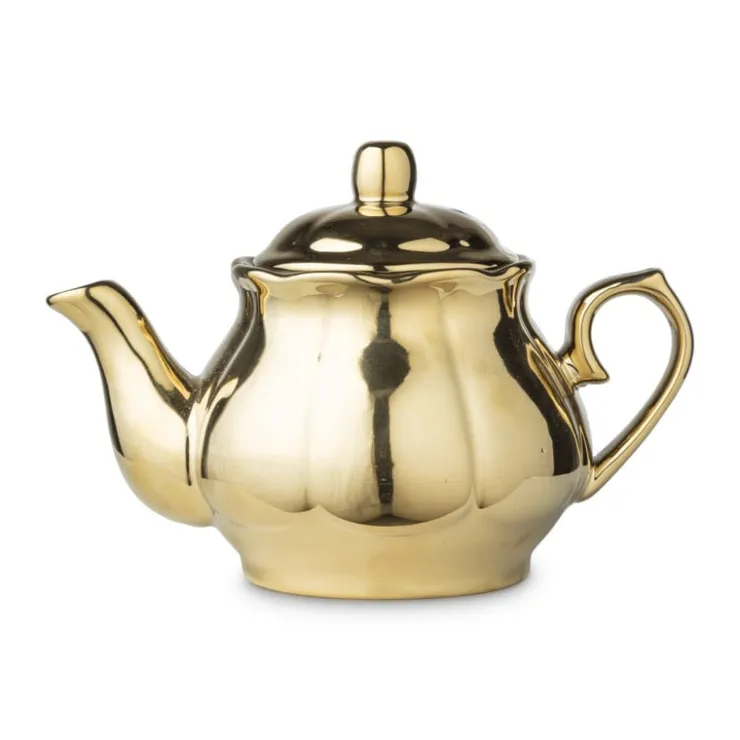 Xenos Theepot shiny gold - goud - 800 ml- Theepotten