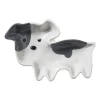 Xenos Theezakjeshouder hond frenchie - wit/grijs - 2.3x8 cm- Thee Accessoires