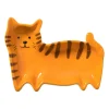 Xenos Theezakjeshouder kat - oranje/bruin - 2.3x8 cm- Thee Accessoires