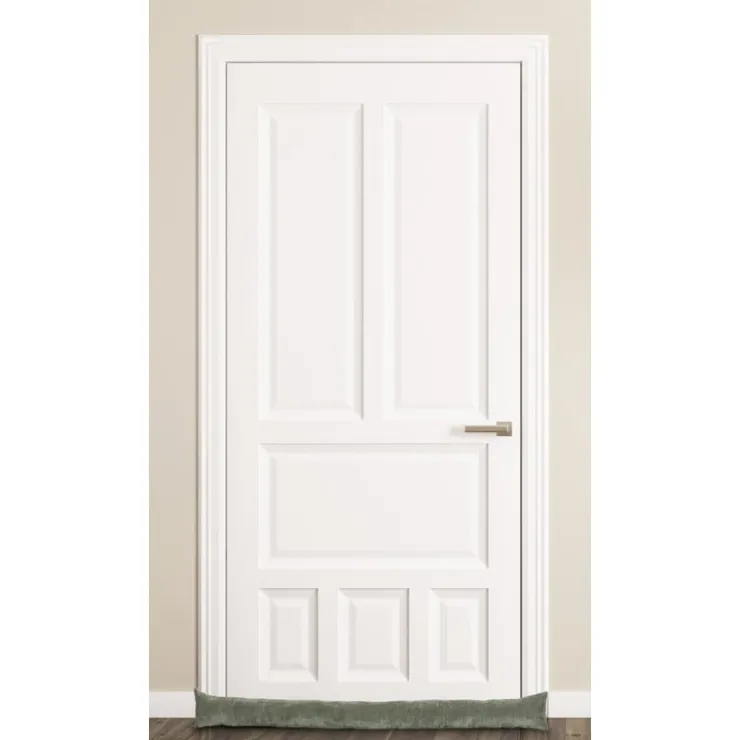 Xenos Tochtstopper velours - groen - 90x9 cm- Winterartikelen
