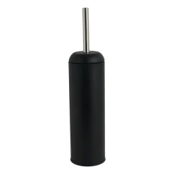 Xenos Toiletborstel en houder metaal - zwart - 41 cm- Toiletborstels