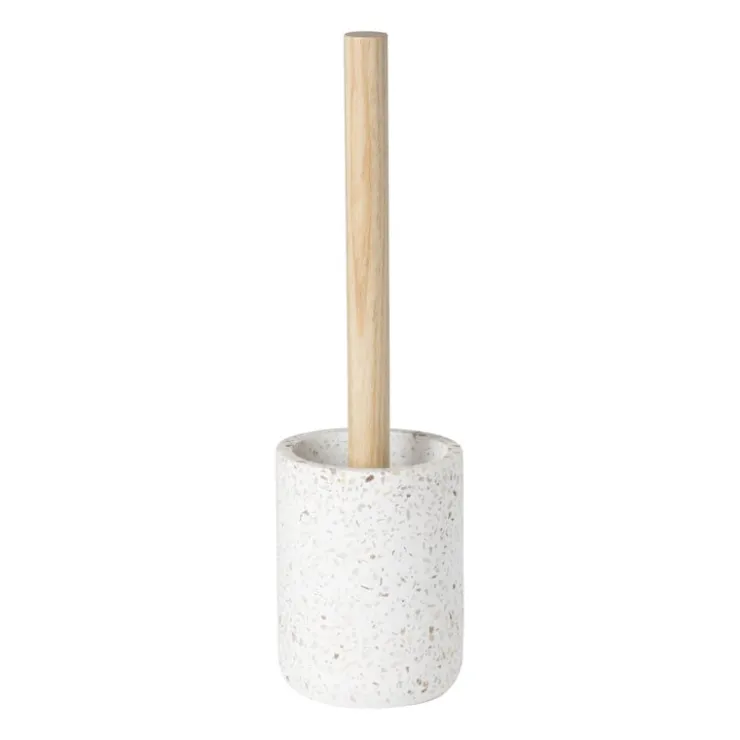 Xenos Toiletborstel Terrazzo - wit - ø10x37.5 cm- Toiletborstels